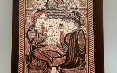 Socarrat artesano pareja enamorados y brindis