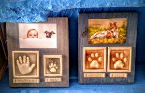 huellas niño y perritos en ceramica