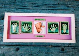 huellas bebe cerámica enmarcadas con foto